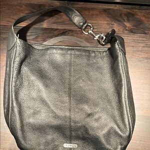 Coach Black Leather Hobo Bag with Slouchy Design